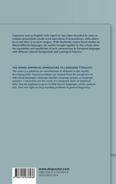 Produktbild: Complex Adpositions in European Languages