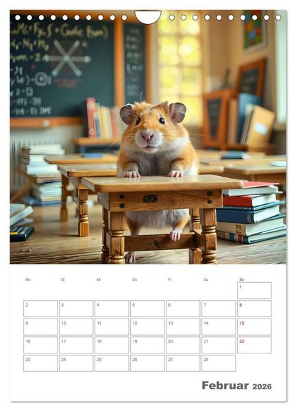 Produktbild: School Hamster - Eifrige KI Hamster pr&auml;sentieren ihre Hamsterschule (Wandkalender 2026 DIN A4 hoch), CALVENDO Monatskalender