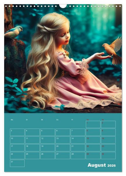Produktbild: K&ouml;nigliche Momente - Kleine Prinzessin im M&auml;rchenwald (Wandkalender 2026 DIN A3 hoch), CALVENDO Monatskalender