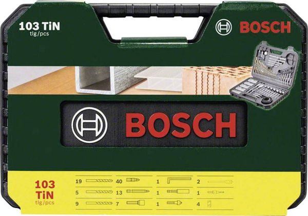 Bosch Accessories 2607017367 V-LINE TiN 103teilig Bohrer- und Bit-Sortiment