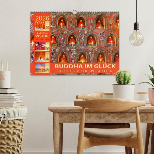 Produktbild: BUDDHA IM GL&Uuml;CK - Buddhistische Weisheiten (Wandkalender 2026 DIN A3 quer), CALVENDO Monatskalender
