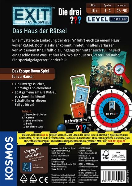 EXIT, Das Spiel - Die Drei ???, Das Haus der Rätsel