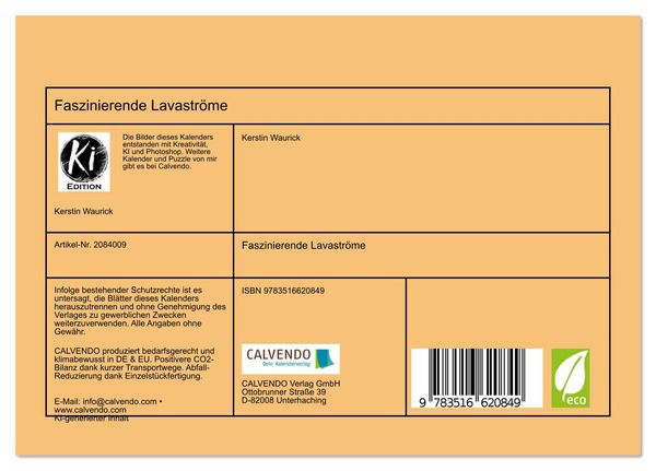 Produktbild: Faszinierende Lavastr&ouml;me (Tischkalender 2026 DIN A5 quer), CALVENDO Monatskalender