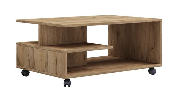 Holz Sofatisch Couchtisch Rollen rollbar Stango L