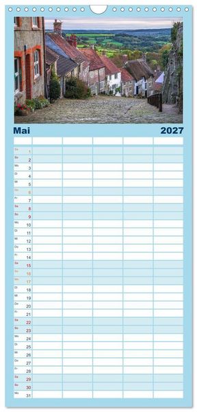 Produktbild: Familienplaner 2027 - Rundreise: Dorset in sieben Tagen mit 5 Spalten (Wandkalender, 21 x 45 cm) CALVENDO