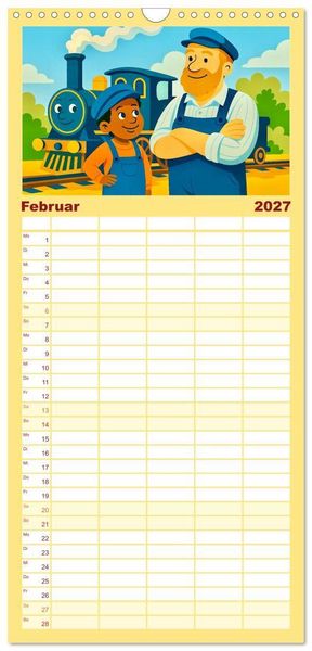Produktbild: Familienplaner 2027 - Michael Ende mit 5 Spalten (Wandkalender, 21 x 45 cm) CALVENDO
