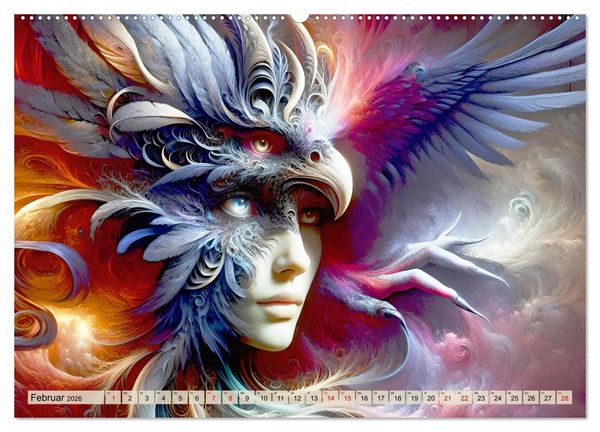 Produktbild: Vogelfrauen Surreale Sch&ouml;nheiten (Wandkalender 2026 DIN A2 quer), CALVENDO Monatskalender
