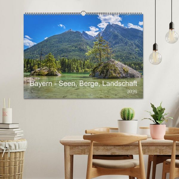 Produktbild: Bayern - Seen, Berge, Landschaft (Wandkalender 2026 DIN A2 quer), CALVENDO Monatskalender