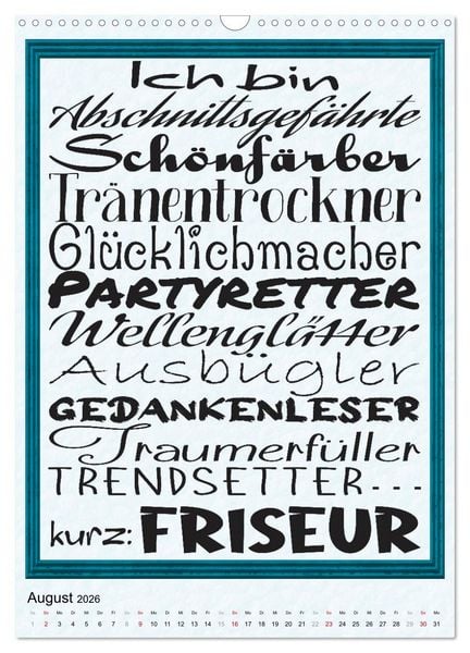 Produktbild: Friseur-Spr&uuml;che (Wandkalender 2026 DIN A3 hoch), CALVENDO Monatskalender