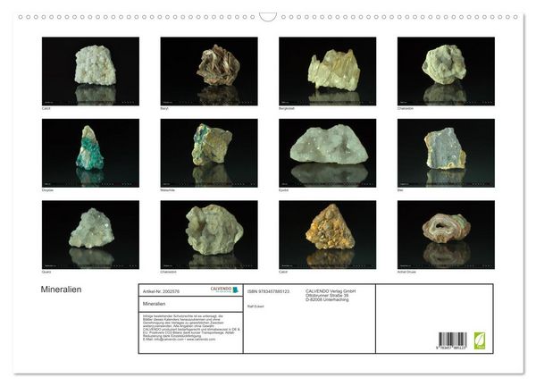 Produktbild: Mineralien (Wandkalender 2026 DIN A2 quer), CALVENDO Monatskalender