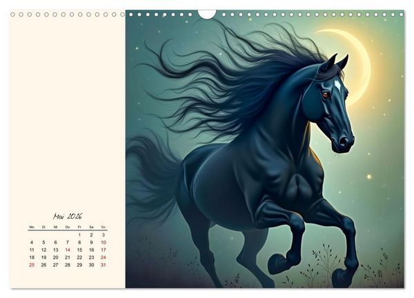 Produktbild: Fantasiewelten - Pferde (Wandkalender 2026 DIN A3 quer), CALVENDO Monatskalender