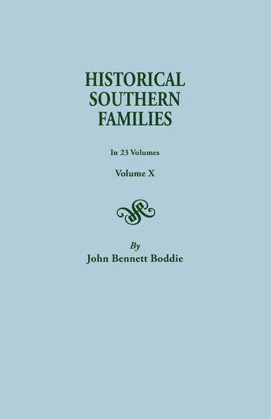 Produktbild: Historical Southern Families. in 23 Volumes. Volume X