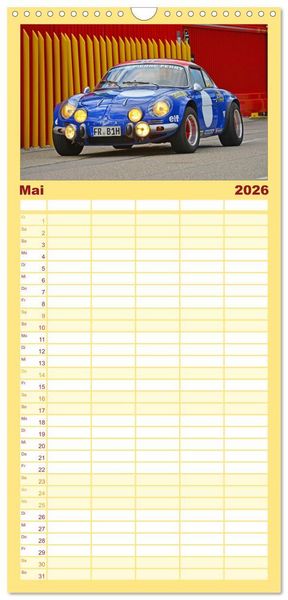 Produktbild: Familienplaner 2026 - Renault Alpine A110 mit 5 Spalten (Wandkalender, 21 x 45 cm) CALVENDO