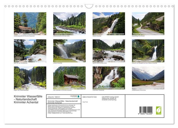 Produktbild: Krimmler Wasserf&auml;lle - Naturlandschaft Krimmler Achental (Wandkalender 2026 DIN A3 quer), CALVENDO Monatskalender