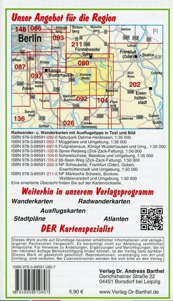 Produktbild: Radwander- und Wanderkarte Scharm&uuml;tzelsee, Bad Saarow und Umgebung 1 : 35 000
