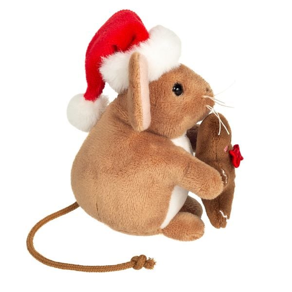 Produktbild: Teddy Hermann 94622 - Weihnachtsmaus mit Lebkuchenmann, Pl&uuml;sch, 11 cm
