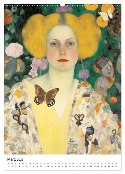 Produktbild: K&uuml;nstliche Impressionen. Ein Jahr in Klimts Natur. (Wandkalender 2026 DIN A2 hoch), CALVENDO Monatskalender