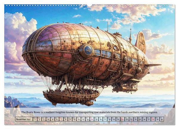 Produktbild: Chronicles of the crimson sky - A Steampunk Journey (Wall Calendar 2027 DIN A2 landscape), CALVENDO 12 Month Wall Calendar