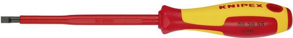 Produktbild: Knipex VDE VDE Schlitz-Schraubendreher Klingenbreite: 5.5 mm Klingenl&auml;nge: 125 mm DIN EN 60900