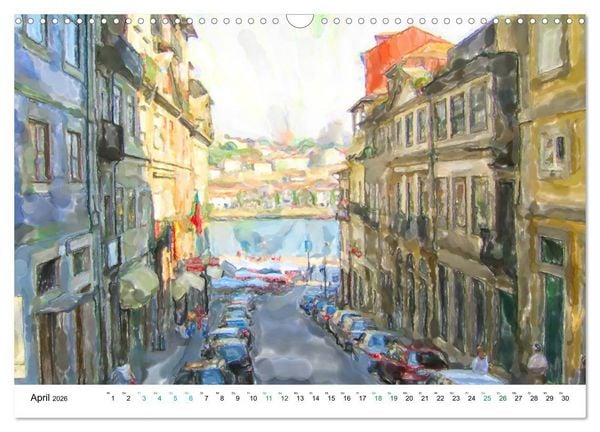 Produktbild: Porto - Ansichten in Aquarell (Wandkalender 2026 DIN A3 quer), CALVENDO Monatskalender