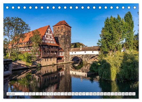 Produktbild: Deutschlands sch&ouml;nste Altst&auml;dte - Bayern (Tischkalender 2026 DIN A5 quer), CALVENDO Monatskalender