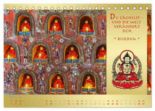 Produktbild: BUDDHA IM GL&Uuml;CK - Buddhistische Weisheiten (Tischkalender 2026 DIN A5 quer), CALVENDO Monatskalender
