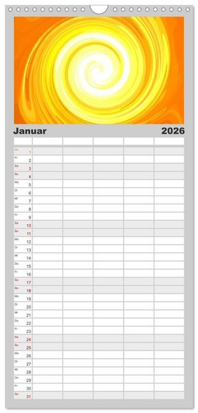 Produktbild: Familienplaner 2026 - Energie-Spiralen mit 5 Spalten (Wandkalender, 21 x 45 cm) CALVENDO
