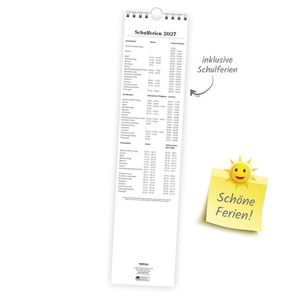 Produktbild: TR&Ouml;TSCH - Streifenkalender Maxi Rot 2027