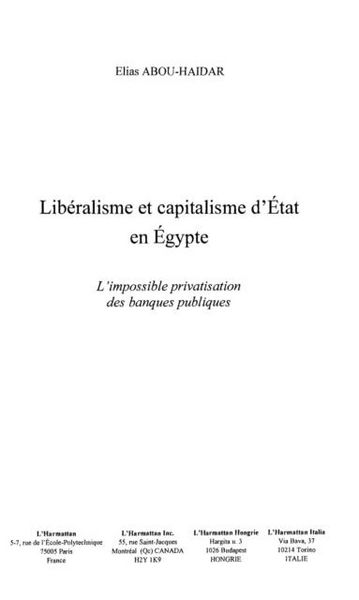 Produktbild: Liberalisme Et Capitalisme D'etat En Egypte