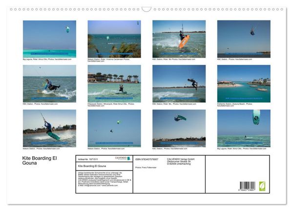 Produktbild: Kite Boarding El Gouna (Wandkalender 2026 DIN A2 quer), CALVENDO Monatskalender