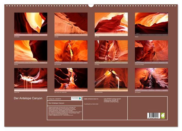 Produktbild: Der Antelope Canyon (Wandkalender 2026 DIN A2 quer), CALVENDO Monatskalender