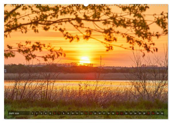 Produktbild: Sonnenunterg&auml;nge an Ostseek&uuml;ste und Bodden (Wandkalender 2026 DIN A2 quer), CALVENDO Monatskalender