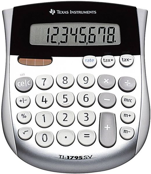 Texas Instruments TI-1795 SV Taschenrechner Silber Display (Stellen): 8 solarbetrieben, batteriebetrieben (B x H x T) 11