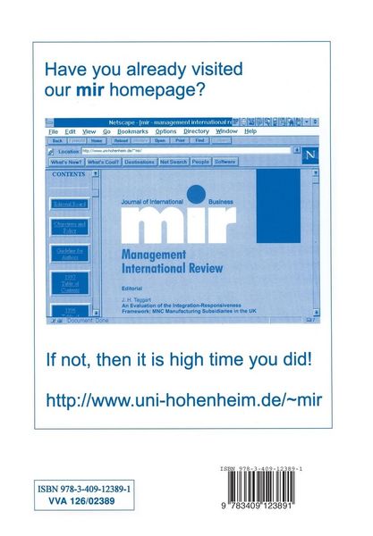 Produktbild: Mir: Management International Review