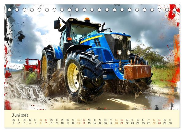 Produktbild: Traktoren - tolle Momente (Tischkalender 2026 DIN A5 quer), CALVENDO Monatskalender