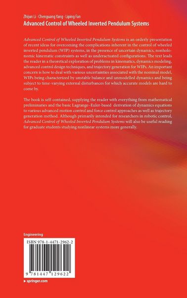 Produktbild: Advanced Control of Wheeled Inverted Pendulum Systems