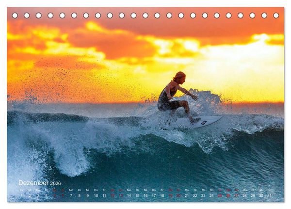 Produktbild: Surfen - die perfekte Welle (Tischkalender 2026 DIN A5 quer), CALVENDO Monatskalender