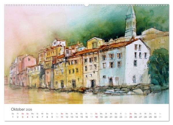 Produktbild: Faszination Aquarell - Eckard Funck (hochwertiger Premium Wandkalender 2026 DIN A2 quer), Kunstdruck in Hochglanz