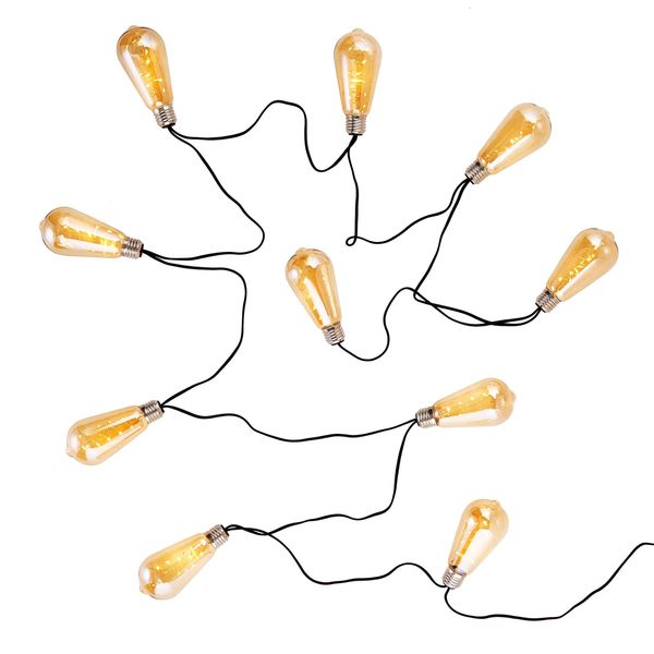 BUTLERS BULB LIGHTS LED Lichterkette mit Naturseil 10 Lichter und Stecker
