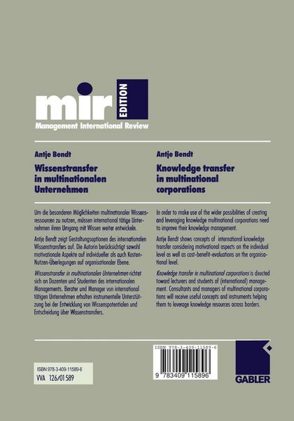Produktbild: Wissenstransfer in multinationalen Unternehmen