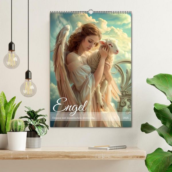 Produktbild: Engel - Eleganz mit himmlischen Attributen (Wandkalender 2026 DIN A2 hoch), CALVENDO Monatskalender