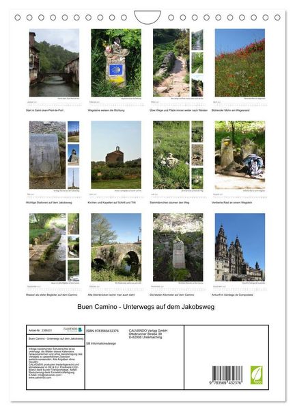 Produktbild: Buen Camino - Unterwegs auf dem Jakobsweg (Wandkalender 2027 DIN A4 hoch), CALVENDO Monatskalender