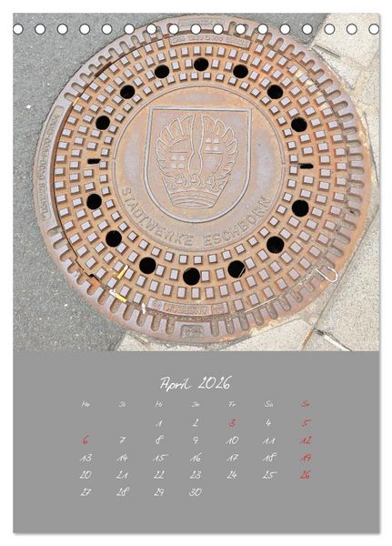 Produktbild: Faszination Kanaldeckel (Tischkalender 2026 DIN A5 hoch), CALVENDO Monatskalender