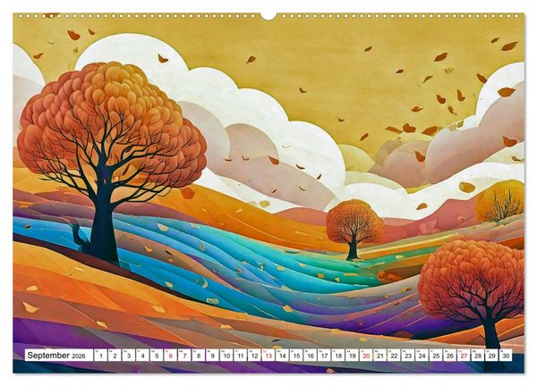 Produktbild: Der Lauf des Jahres dargestellt mit Naiver Kunst (hochwertiger Premium Wandkalender 2026 DIN A2 quer), Kunstdruck in Hochglanz