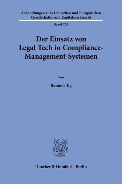Produktbild: Der Einsatz von Legal Tech in Compliance-Management-Systemen