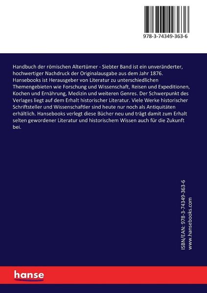 Produktbild: Handbuch der r&ouml;mischen Altert&uuml;mer