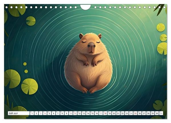 Produktbild: Capybara Carlo und die vier Jahreszeiten (Wandkalender 2027 DIN A4 quer), CALVENDO Monatskalender