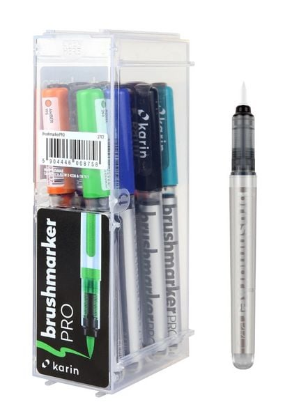 KARIN Marker Brushmarker PRO Basic Colours + blender, 12 Farben