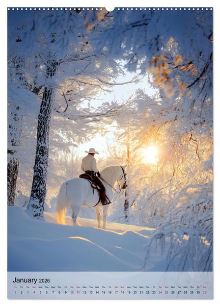Produktbild: Saddle and Soul (High Quality Premium Wall Calendar 2026 DIN A2 portrait),CALVENDO 12 Month Wall Calendar