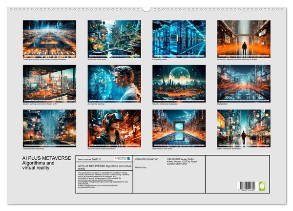 Produktbild: AI PLUS METAVERSE Algorithms and virtual reality (Wall Calendar 2026 DIN A2 landscape), CALVENDO 12 Month Wall Calendar